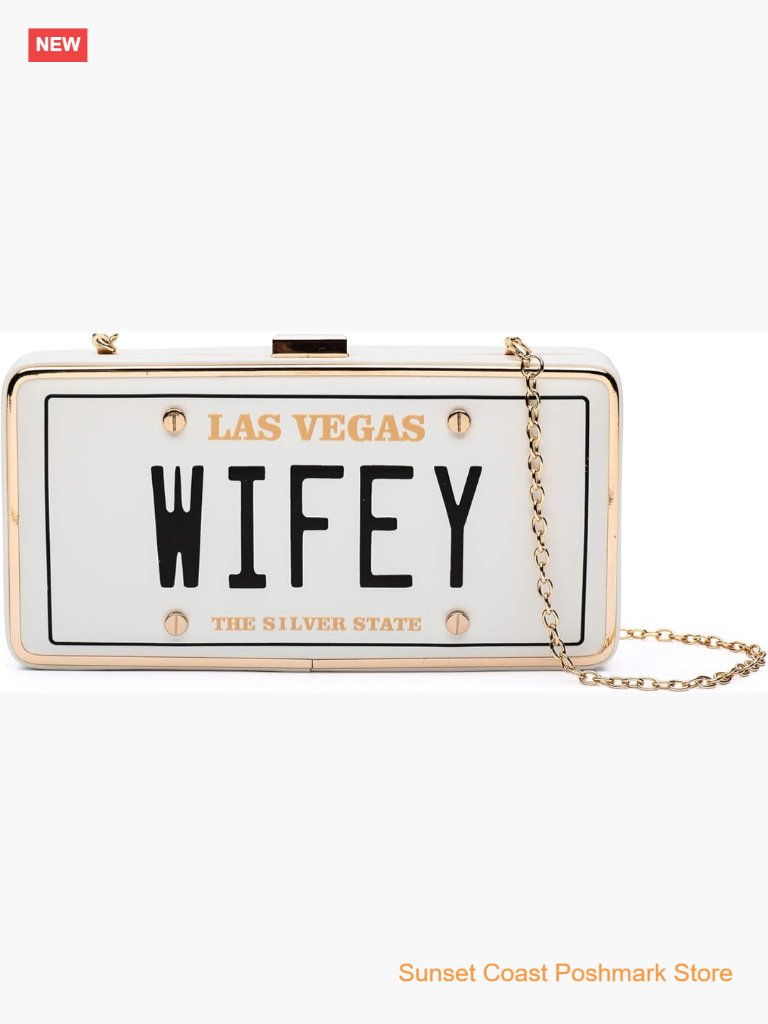 Wifey Clutch Purse With Gold Chain Strap For Bachelorette Party Bridal Shower